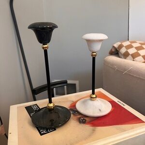 Two Marble Candle Holders